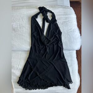 Black Halter Neck Mini Dress